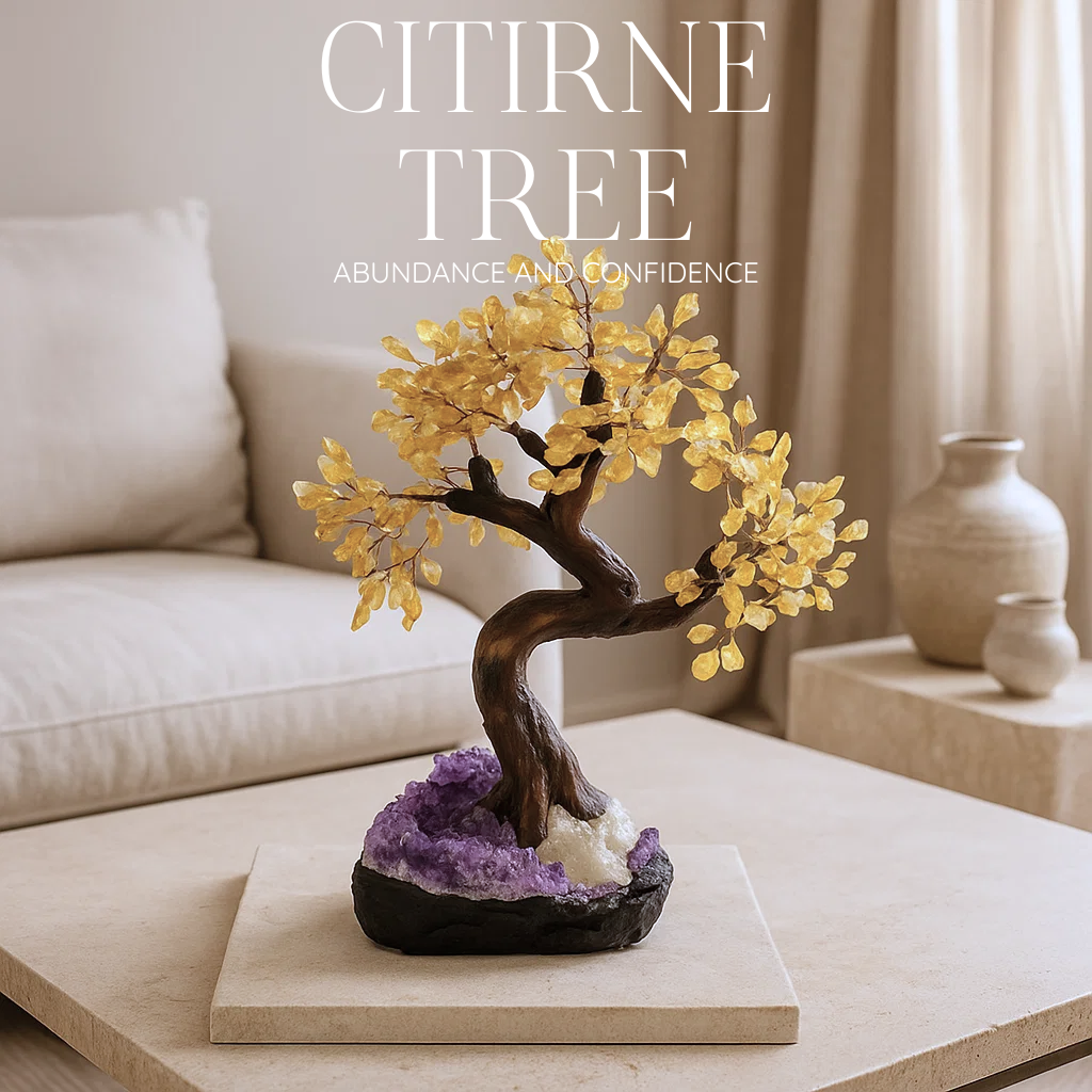 Arbre de Citrine Brut 45 cm – Énergie Radieuse et Vibrance Naturelle
