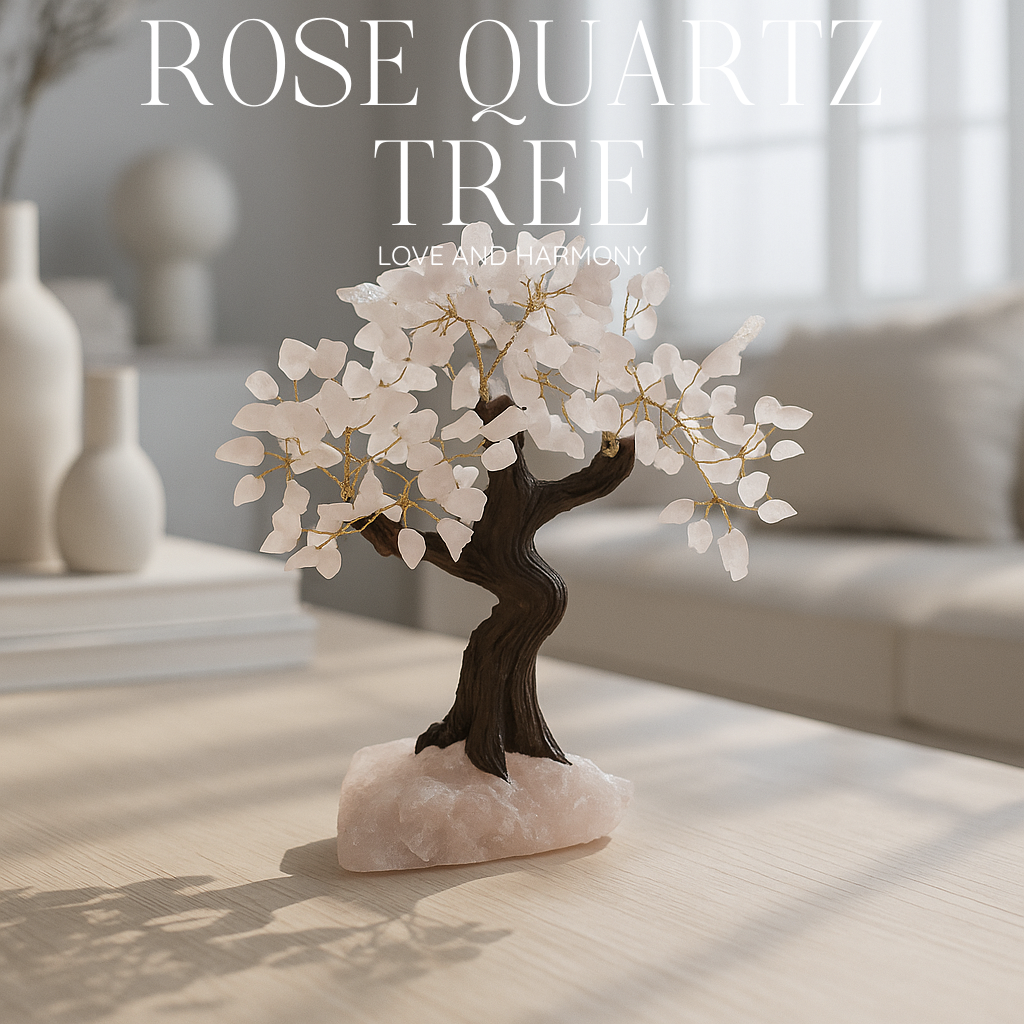 Rauer Rosenquarz-Baum 30 cm – Sanfte Liebe und natürliche Schönheit