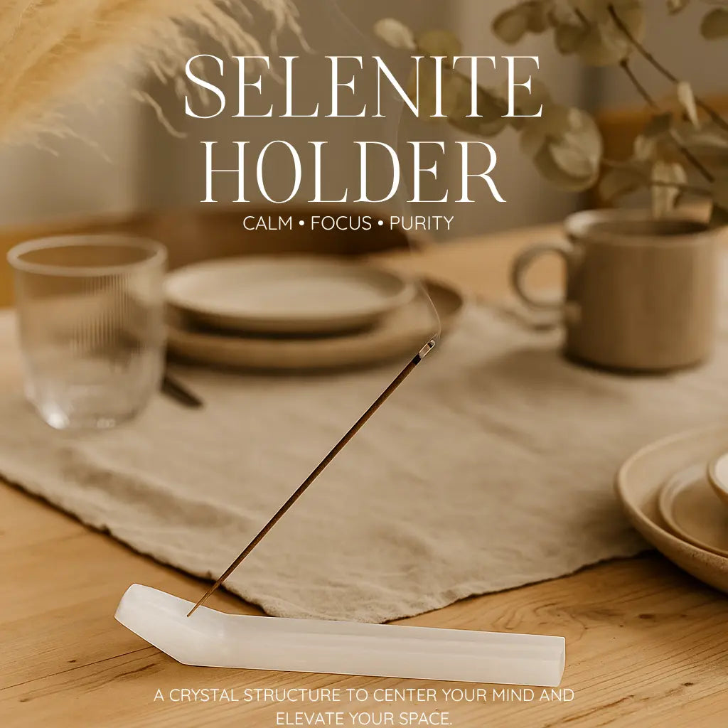 Selenite Incense Holder – Elegant Glow and Spiritual Cleanse Sylvia Crystals Sp. z o.o.
