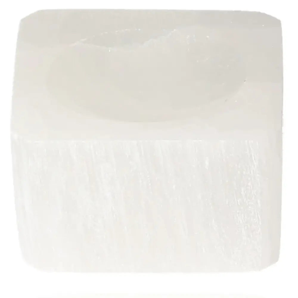 5/2cm selenite stand by Sylvia Crystals, ethically sourced for spheres, promoting purity and spiritual growth.