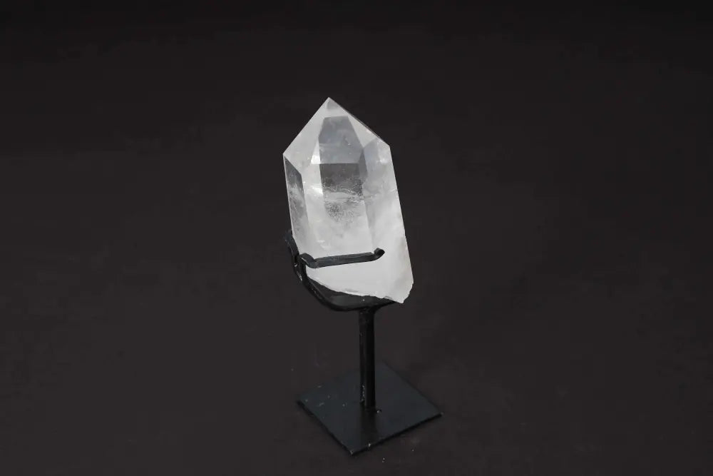 Semi Polished Clear Quartz Point on Stand for Energy Amplification and Focus