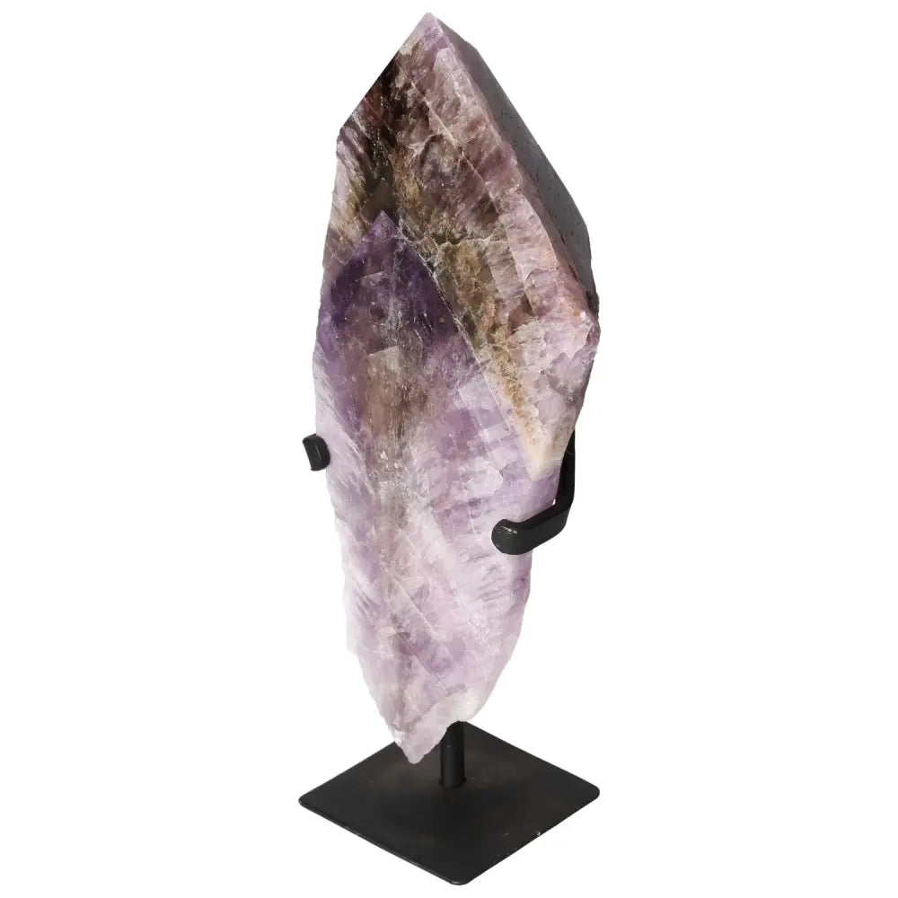 Seven Point Polished Amethyst crystal on stand, luxury and spiritual design by Sylvia Crystals.