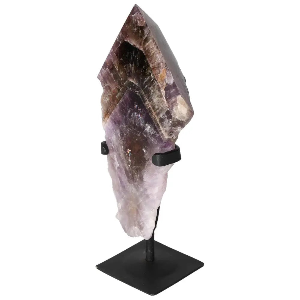 Seven Point Polished Amethyst Crystal on Stand, Luxury Spiritual Decor