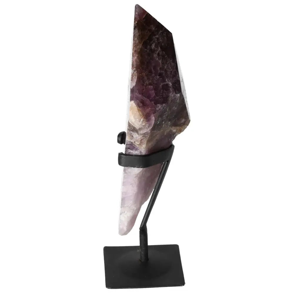 Seven Point Polished Amethyst on stand, showcasing its luxurious design and spiritual energy, from Sylvia Crystals collection.