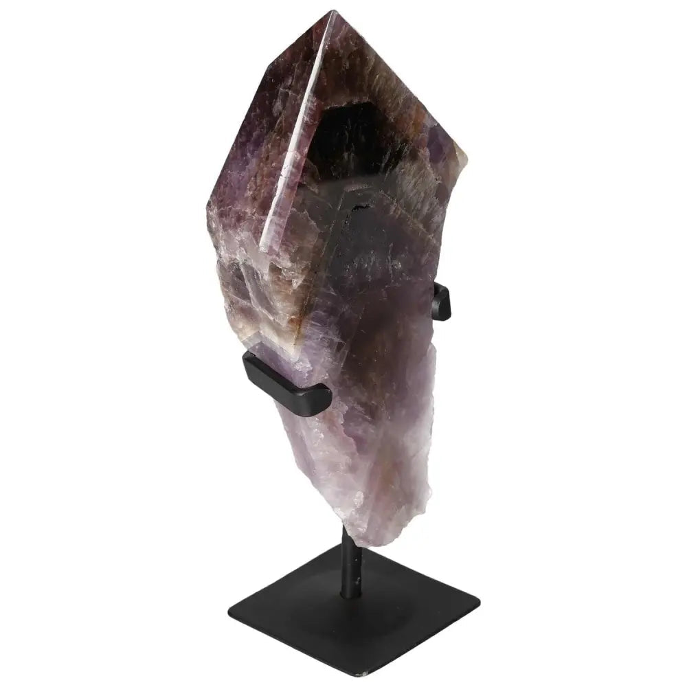 Seven Point Polished Amethyst on stand, showcasing luxury and spirituality with premium crystal energy and stress-reducing qualities.