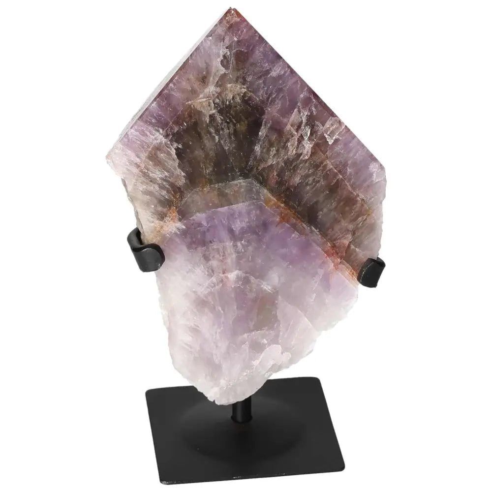 Seven Point Polished Amethyst crystal on stand, premium Sylvia Crystals selection, known for stress relief and positive energy.