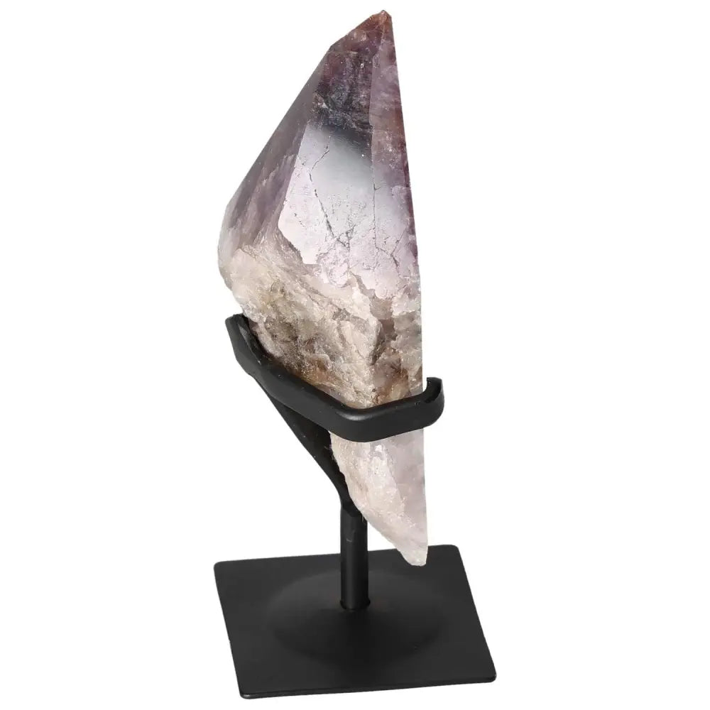Seven Point Polished Amethyst on a stand, showcasing its exquisite allure and unique energy, from Sylvia Crystals.