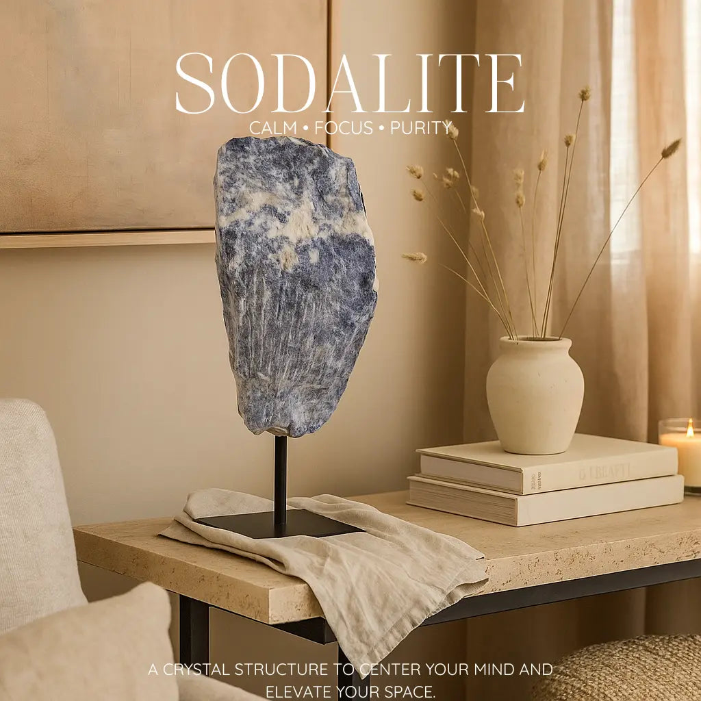 Sodalite on Metal Stand Sylvia Crystals Sp. z o.o.