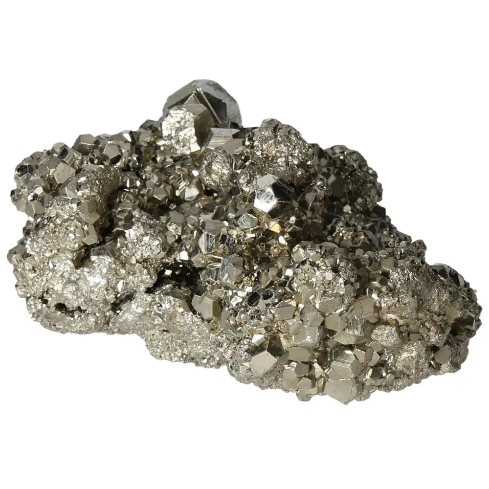 Superior quality pyrite cluster showcasing geometric brilliance and metallic luster, ideal for collectors and home decor.