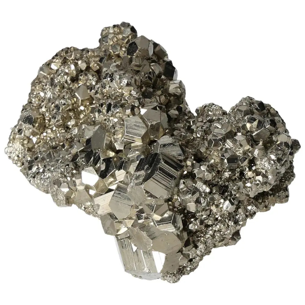 Superior quality pyrite cluster showcasing geometric metallic luster with naturally occurring cubic formations.