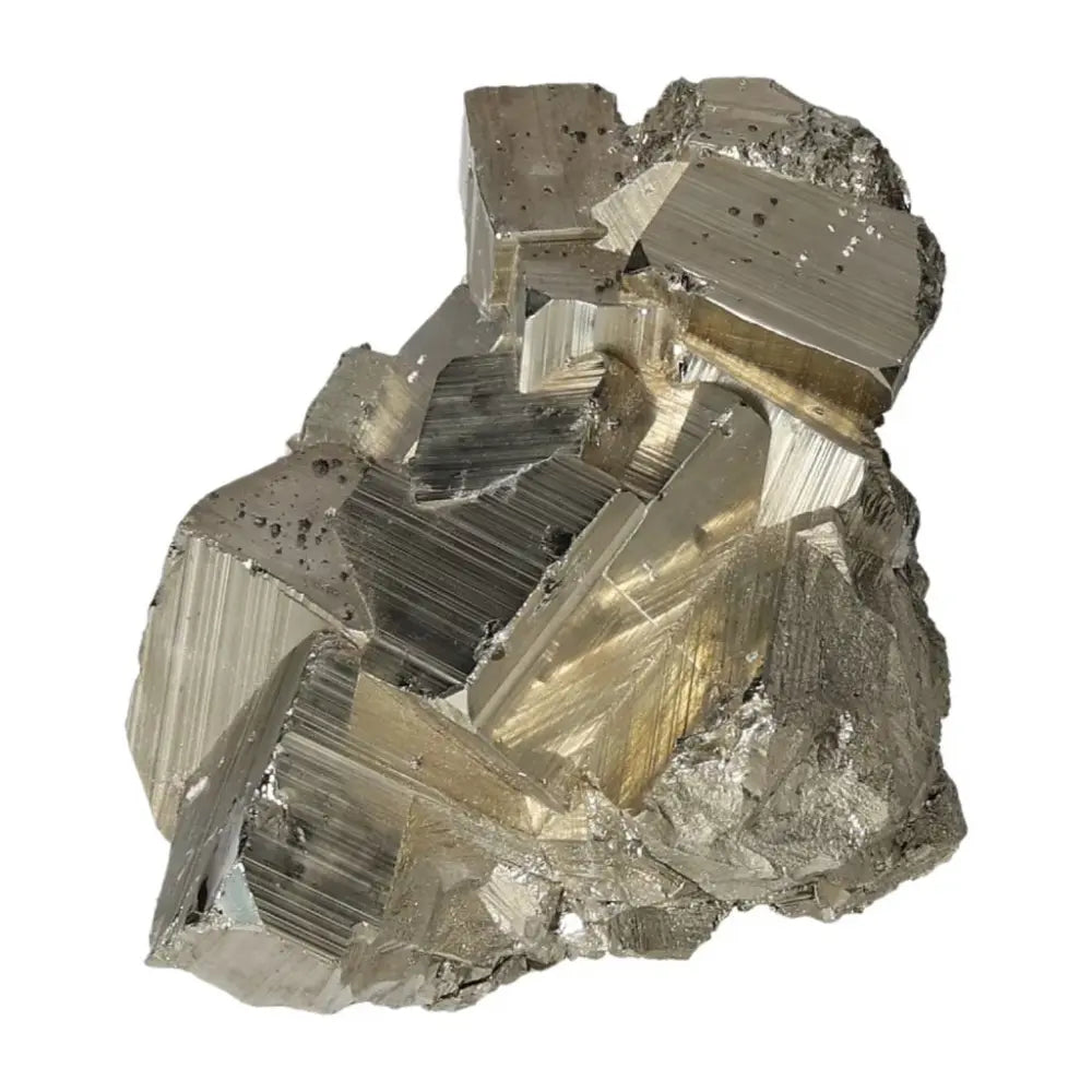 Superior quality pyrite cluster showcasing geometric formations and metallic luster, sourced from premium deposits.