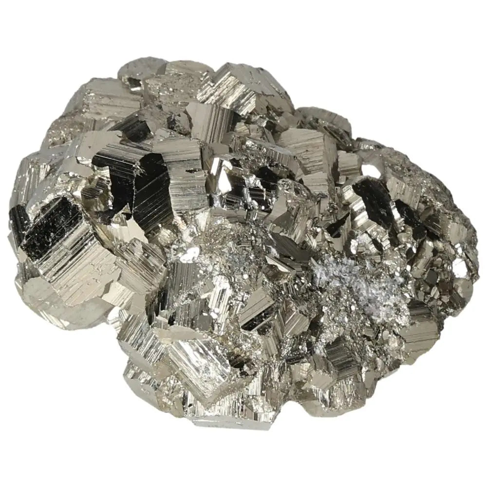 Superior Quality Pyrite Cluster showcasing natural geometric formations and metallic luster