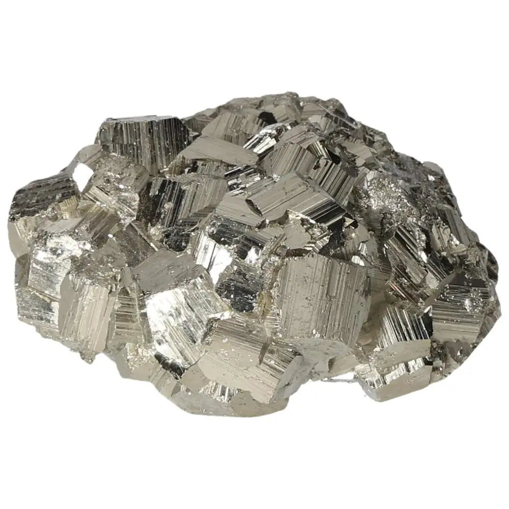 Superior Quality Pyrite Cluster with Cubic Formations and Metallic Luster