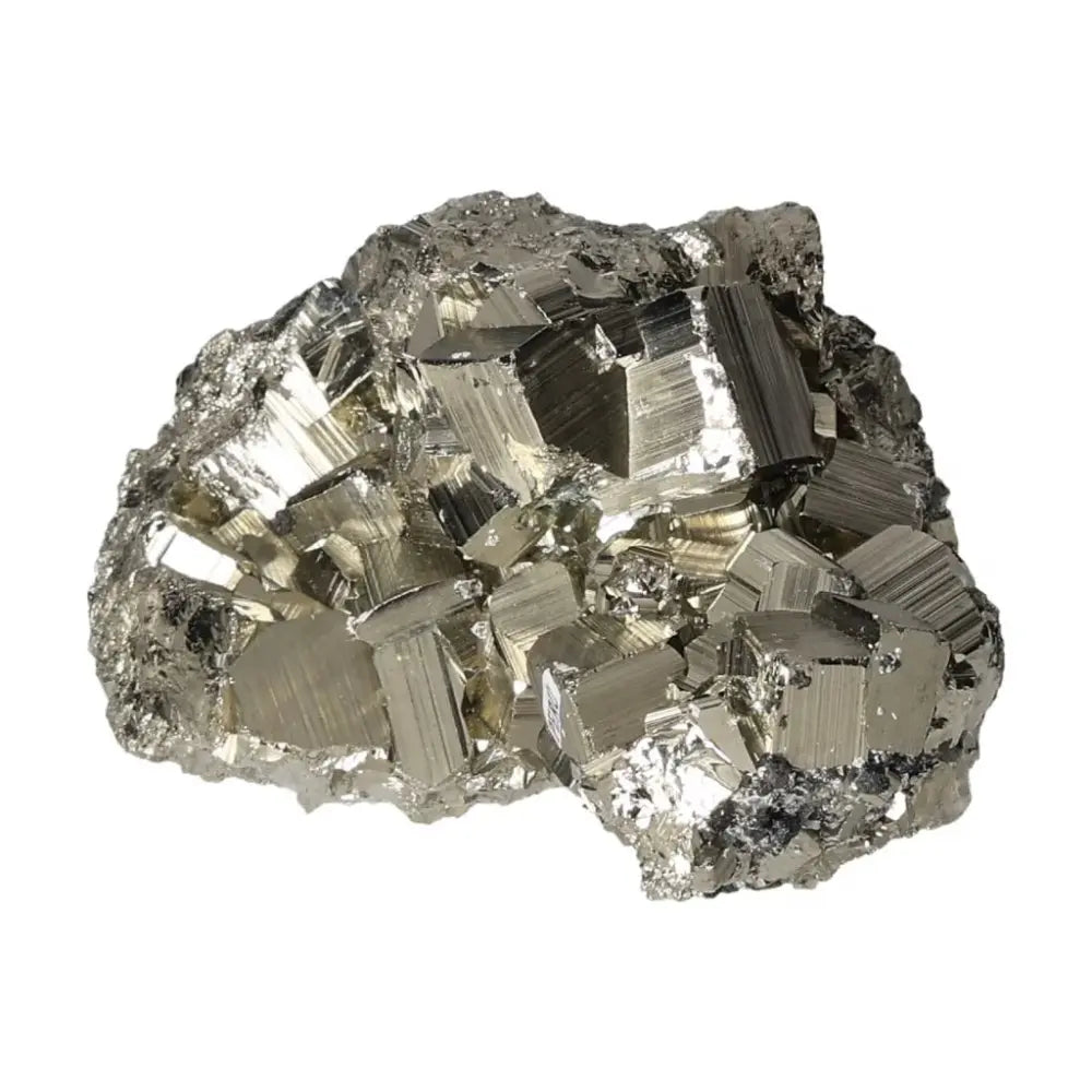 Superior Quality Pyrite Cluster with geometric formations and metallic luster, showcasing natural elegance and intricate details.
