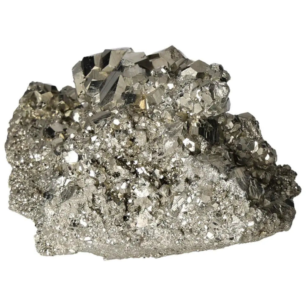 Superior Quality Pyrite Cluster showcasing natural geometric formations and metallic luster, sourced from premium deposits.