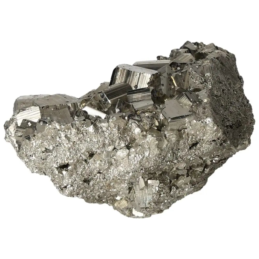 Superior quality pyrite cluster showcasing natural geometric formations and metallic luster.