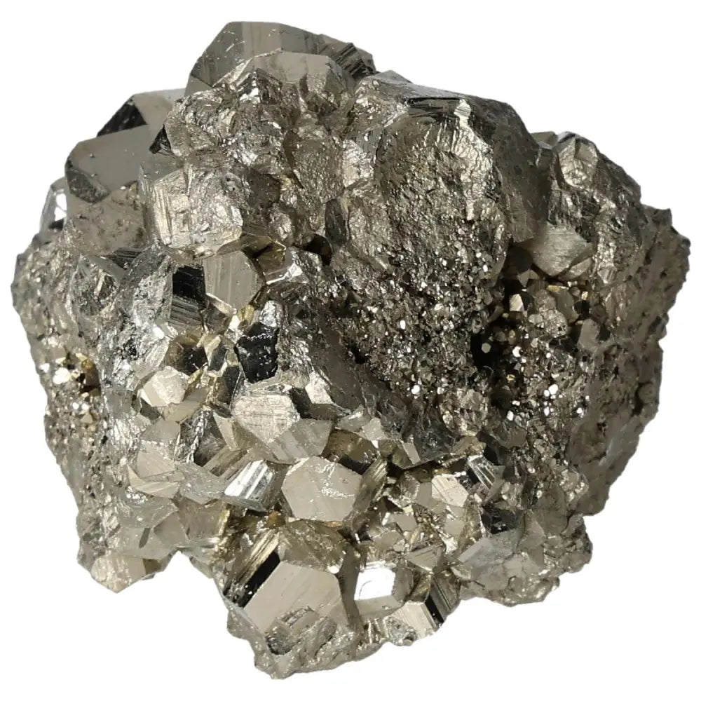 Superior quality pyrite cluster showcasing natural cubic formations and metallic luster, sourced from premium deposits.