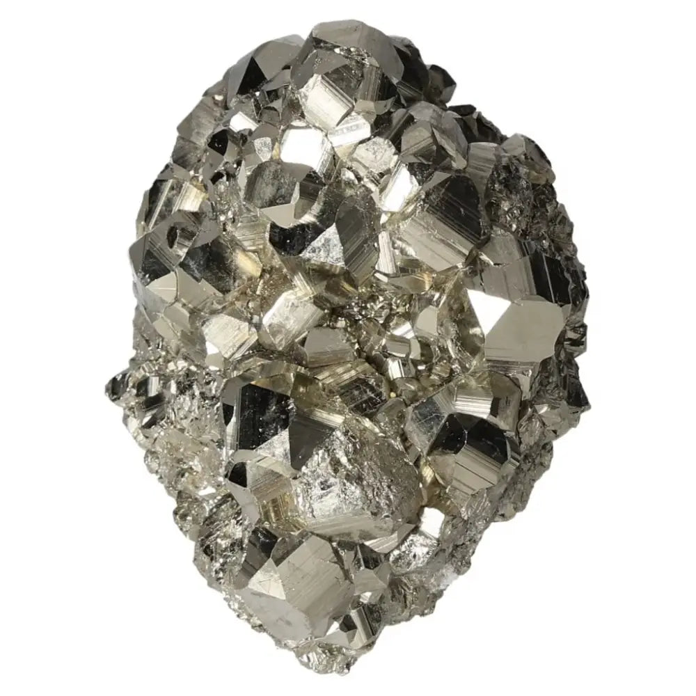 Superior quality pyrite cluster with geometric cubic formations and metallic luster, sourced from premium deposits.