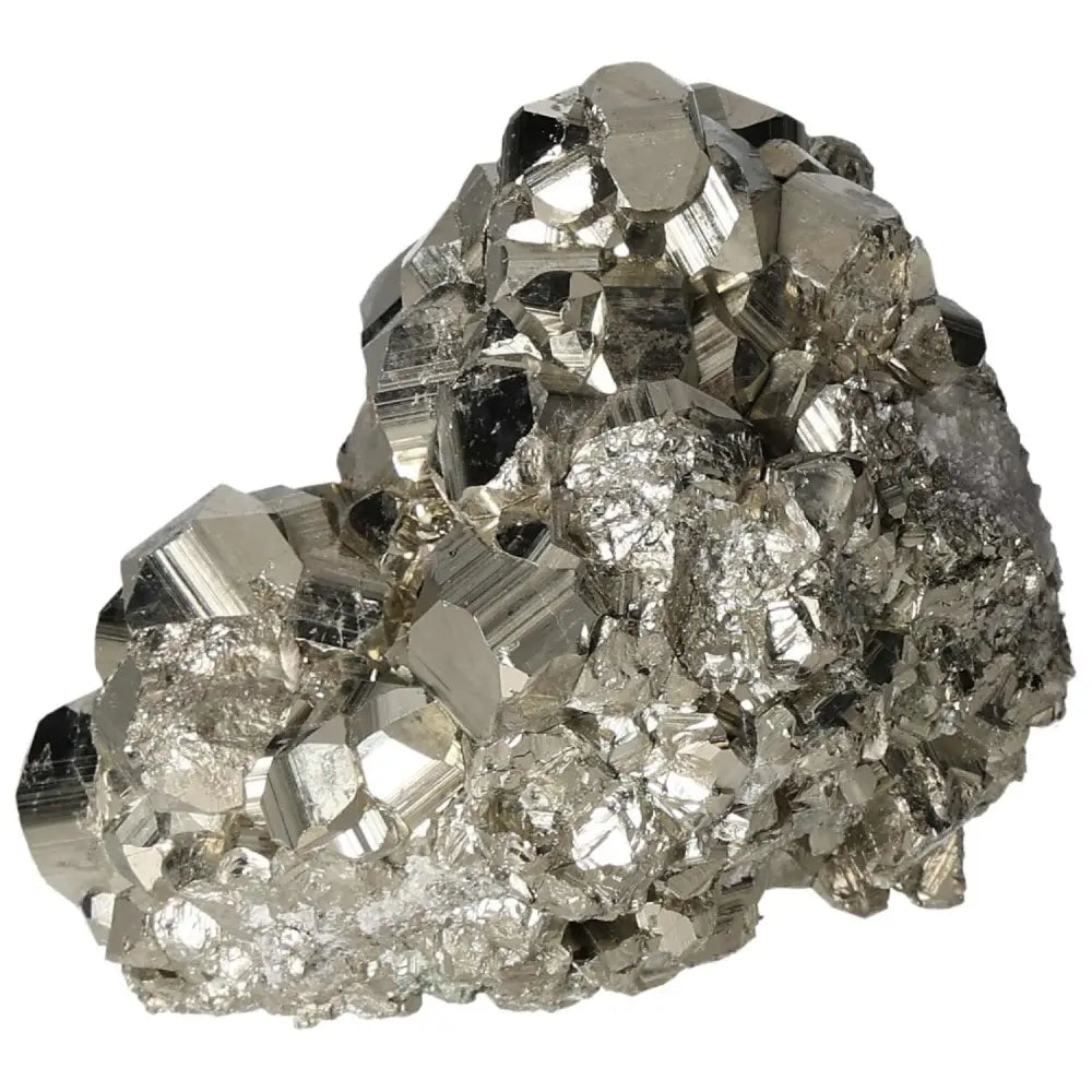 Superior Quality Pyrite Cluster with geometric formations and metallic luster, showcasing natural elegance and cubic brilliance.