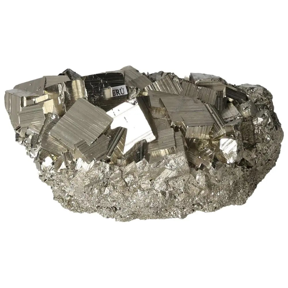 Superior quality pyrite cluster showcasing metallic luster and geometric formations, sourced from premium deposits.