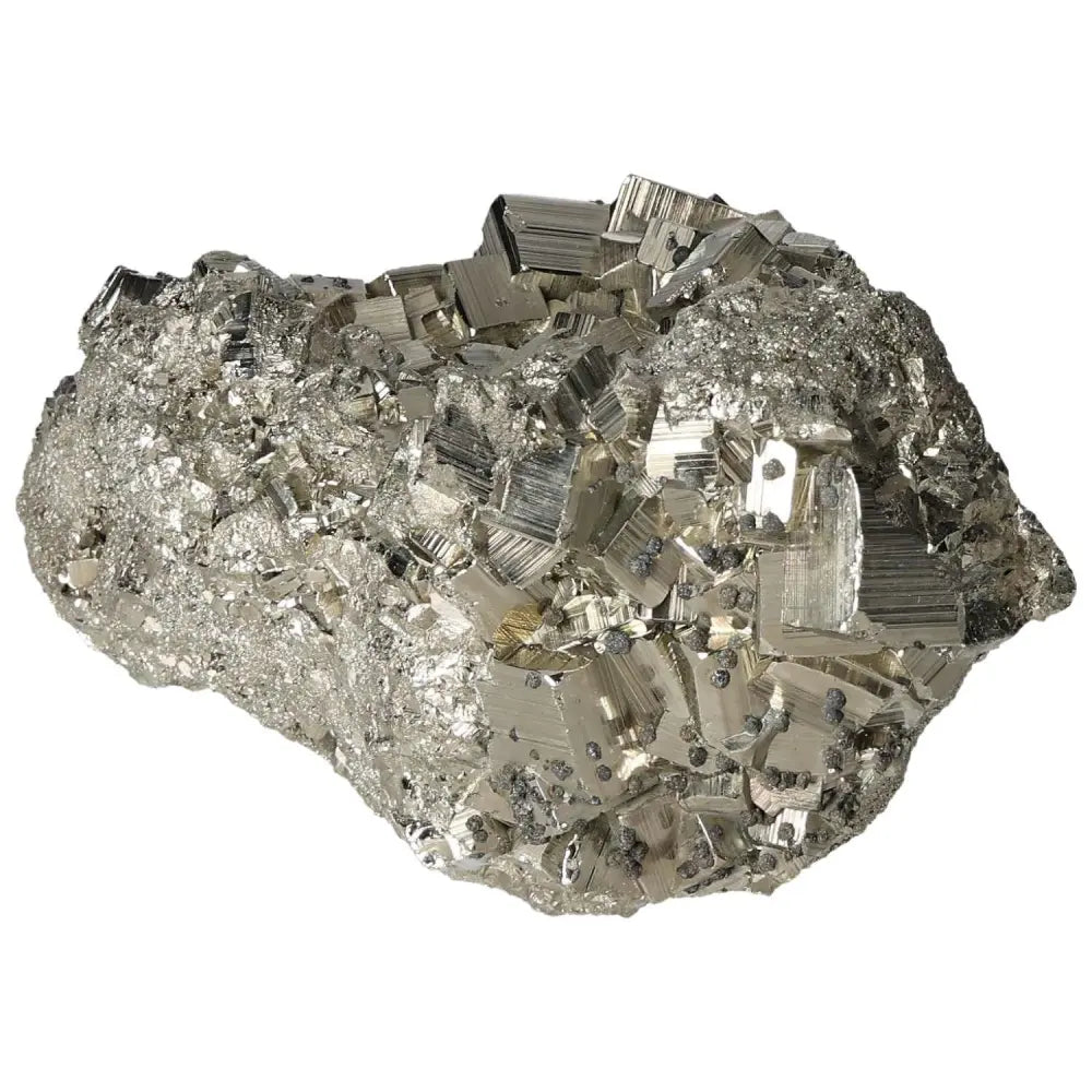 Superior quality pyrite cluster showcasing geometric brilliance and metallic luster, featuring natural cubic formations.