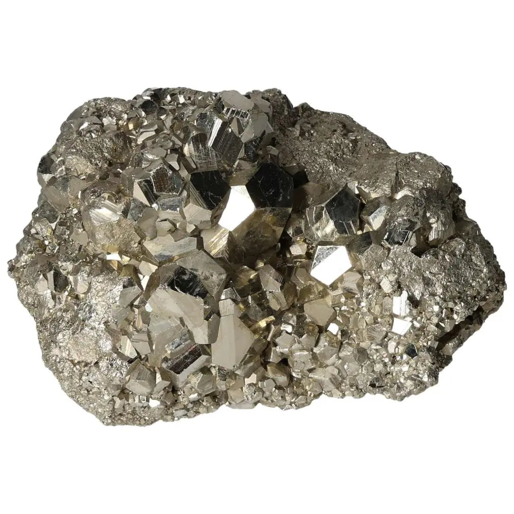 Superior Quality Pyrite Cluster showcasing natural cubic formations and metallic luster, ideal for collectors and geology enthusiasts.