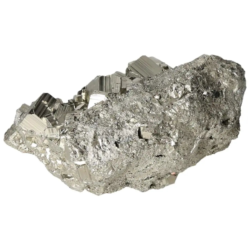 Superior quality pyrite cluster featuring geometric formations and metallic luster, showcasing natural elegance and intricate detail.