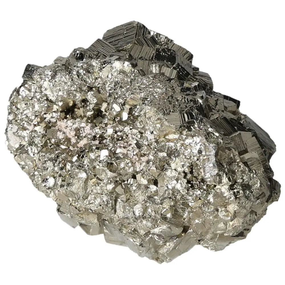 Superior quality pyrite cluster showcasing geometric cubic formations and metallic luster, sourced from premium deposits.