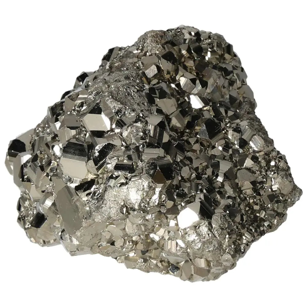 Superior Quality Pyrite Cluster with geometric cubic formations and metallic luster