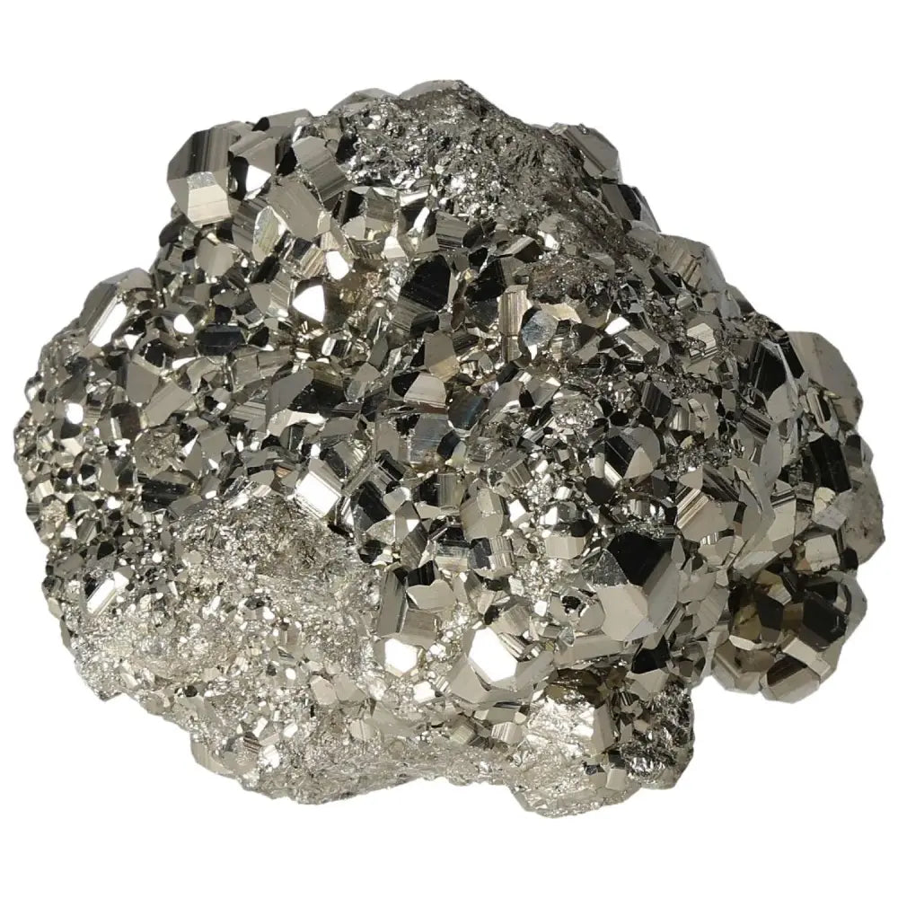 Superior Quality Pyrite Cluster showcasing natural cubic formations and metallic luster.