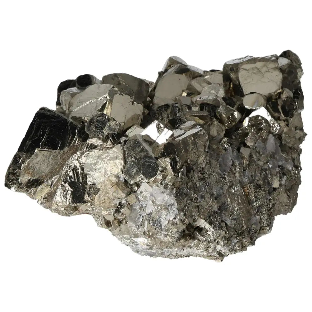 Superior quality pyrite cluster showcasing geometric formations and metallic luster, ideal for mineral collectors and enthusiasts.
