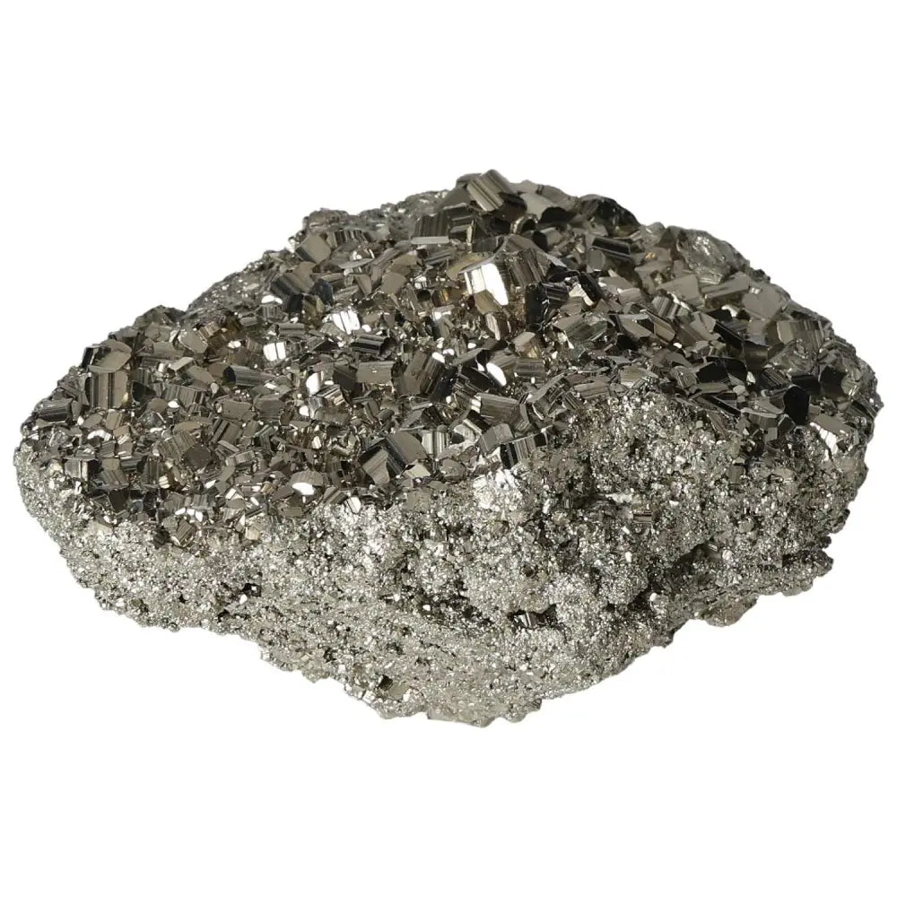 Superior quality pyrite cluster showcasing shimmering metallic luster and natural geometric formations.