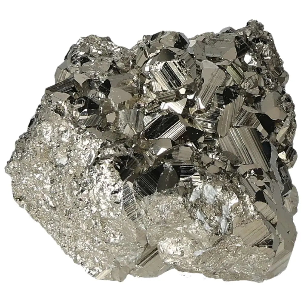 Alt Tag: Superior quality pyrite cluster featuring natural cubic formations and metallic luster, showcasing geometric brilliance.