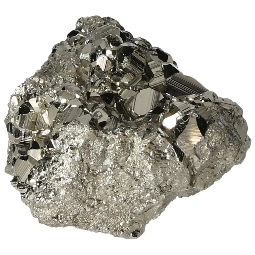 Superior quality pyrite cluster showcasing geometric formations and metallic luster, sourced from premium deposits.