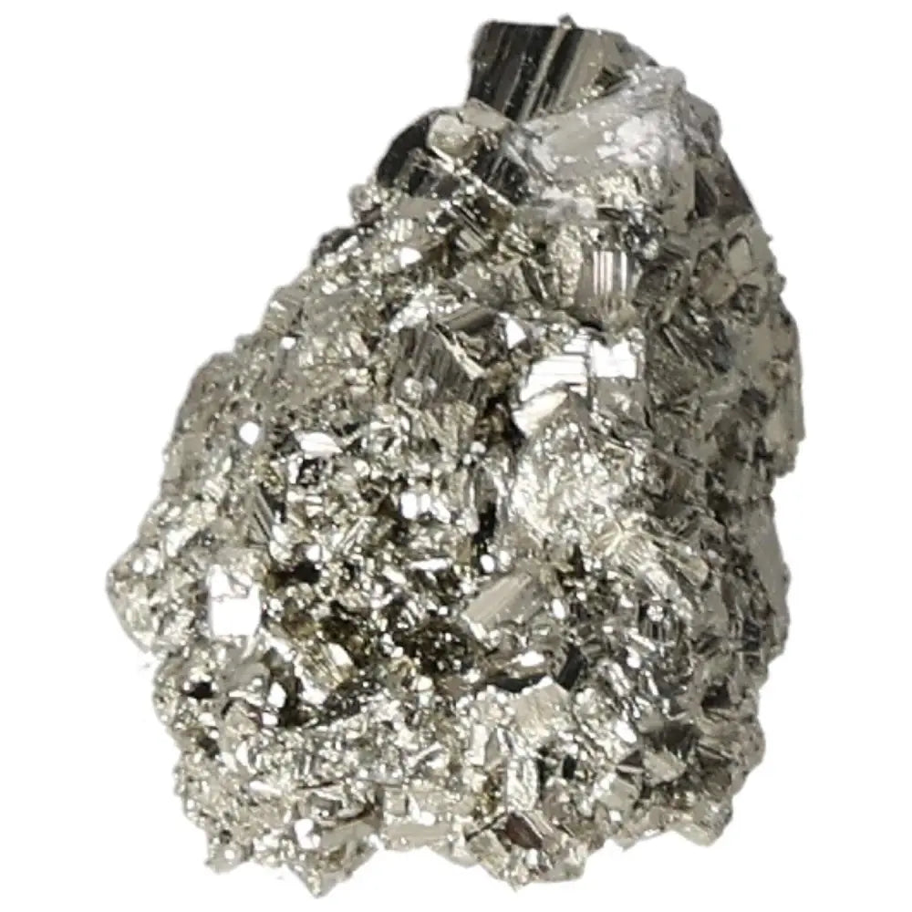 Superior quality pyrite cluster with metallic luster and geometric formations showcasing natural beauty and intricate detail.