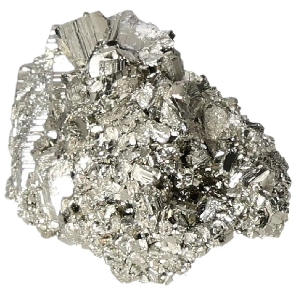 Superior Quality Pyrite Cluster with geometric metallic formations showcasing natural elegance and brilliance.