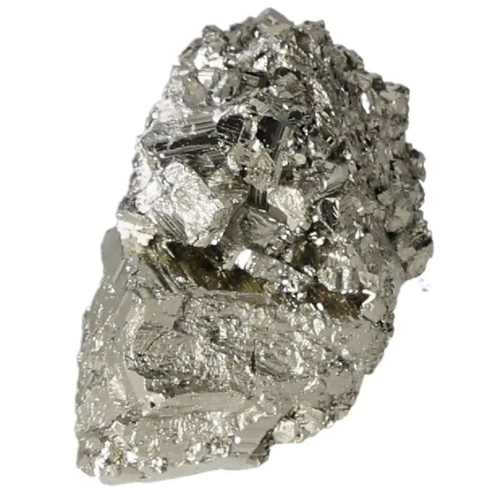 Superior quality pyrite cluster with geometric cubic formations and metallic luster, ideal for collectors seeking natural elegance.