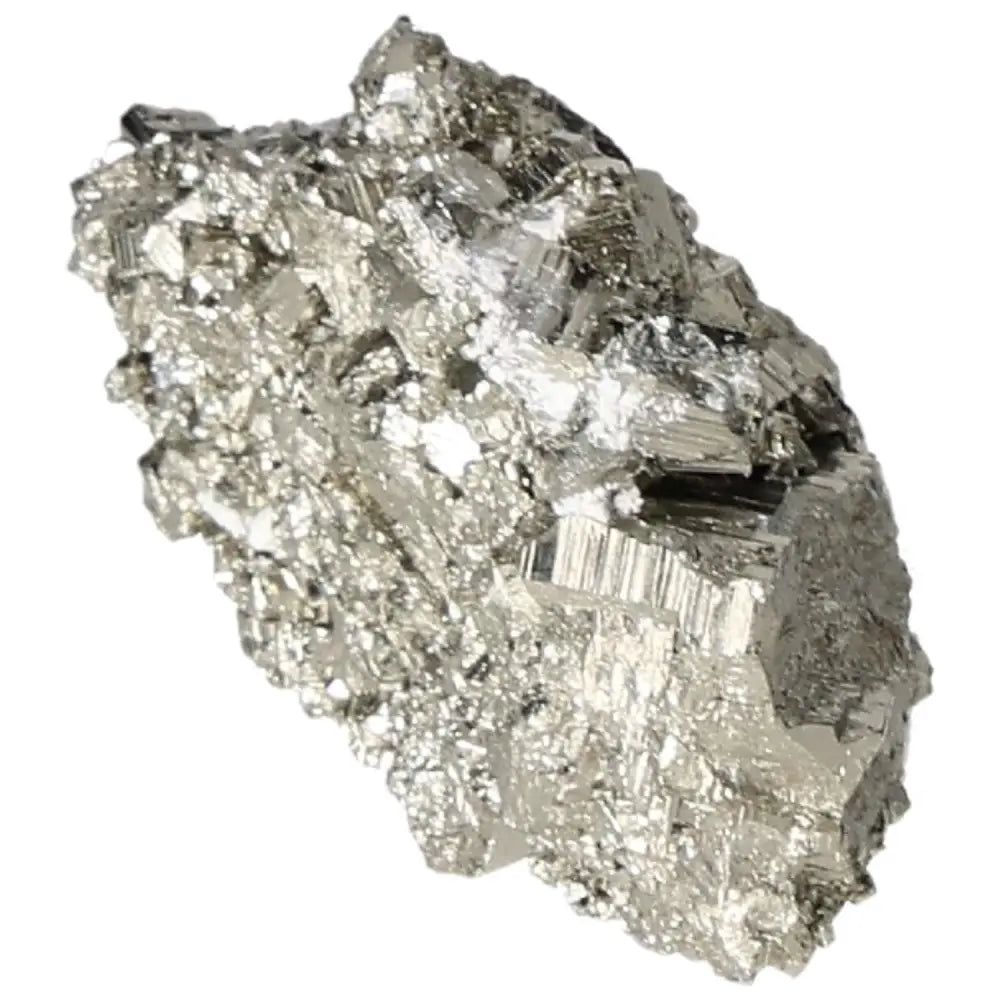 Superior quality pyrite cluster showcasing natural cubic geometric formations and metallic luster.