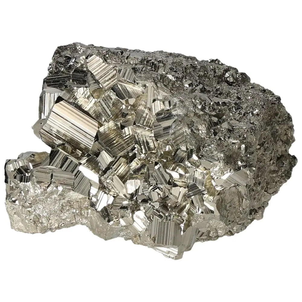 Superior Quality Pyrite Cluster with geometric cubic forms and metallic luster