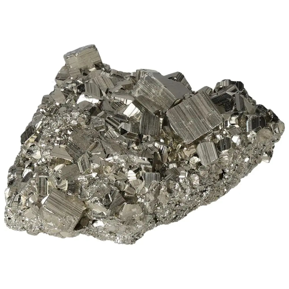 Superior Quality Pyrite Cluster with Cubic Formations and Metallic Luster