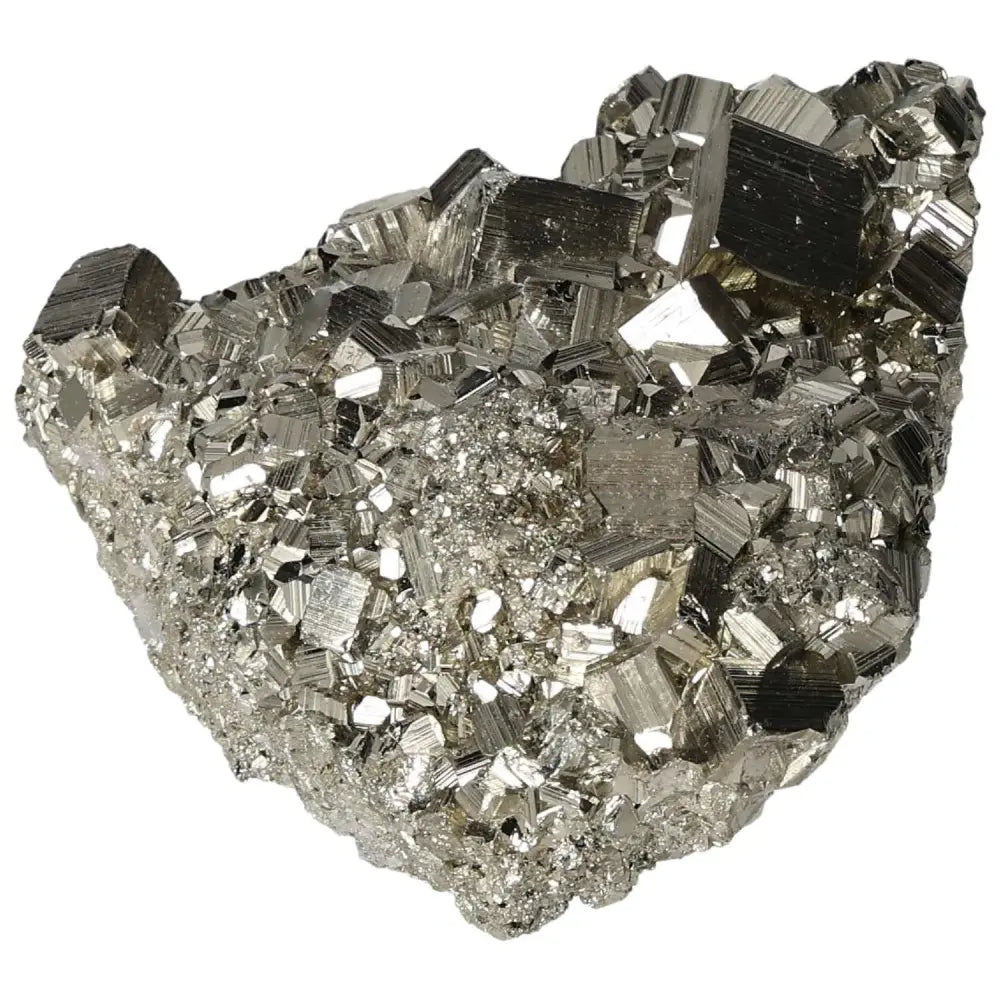 Superior quality pyrite cluster showcasing geometric formations and metallic luster, perfect for collectors and mineral enthusiasts.