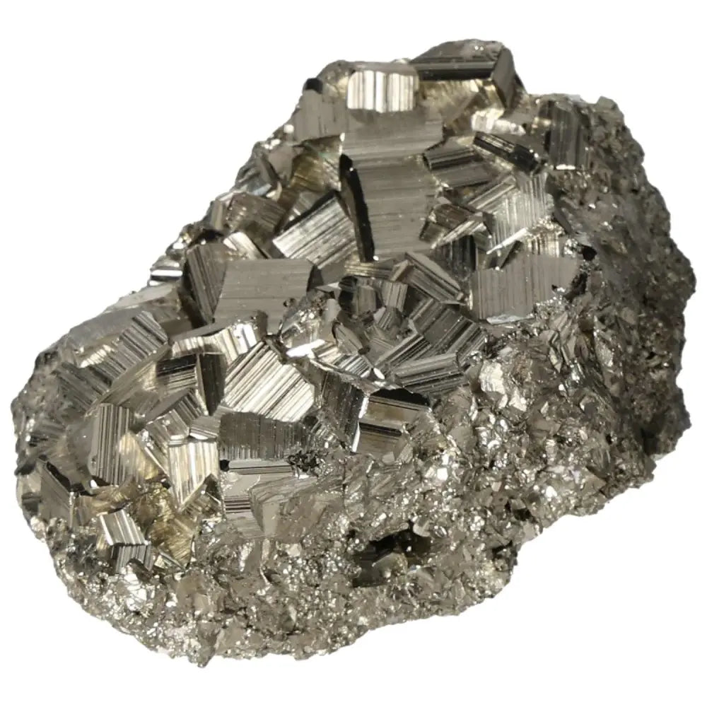 Superior quality pyrite cluster showcasing geometric brilliance and metallic luster in natural cubic formations.