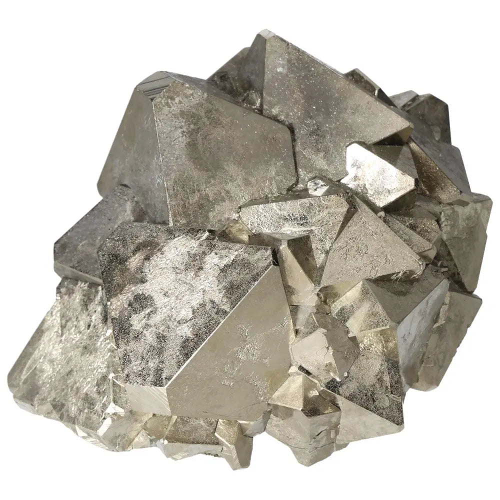 Superior quality pyrite cluster with metallic luster and geometric formations, showcasing natural elegance and cubic brilliance.