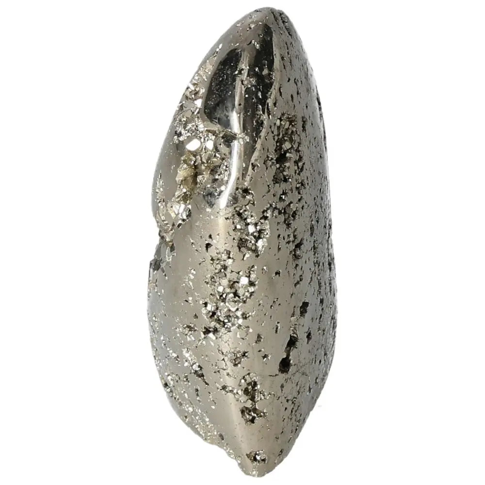 Metallic Pyrite Cluster with Geometric Formations and Luster