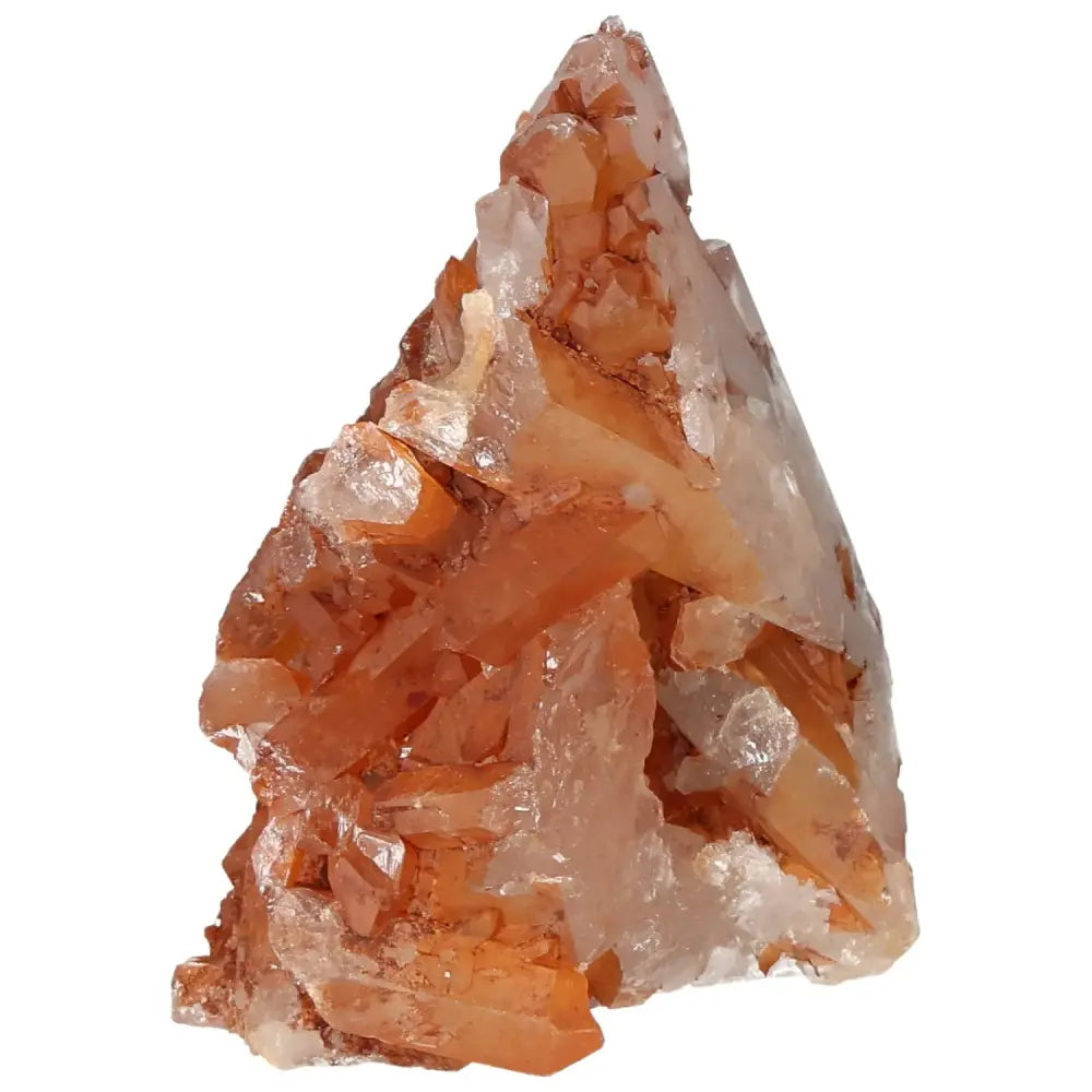 Top Polished Point Quartz Tangerine gemstone with vibrant shades, symbolizing creativity and vitality, from Sylvia Crystals.