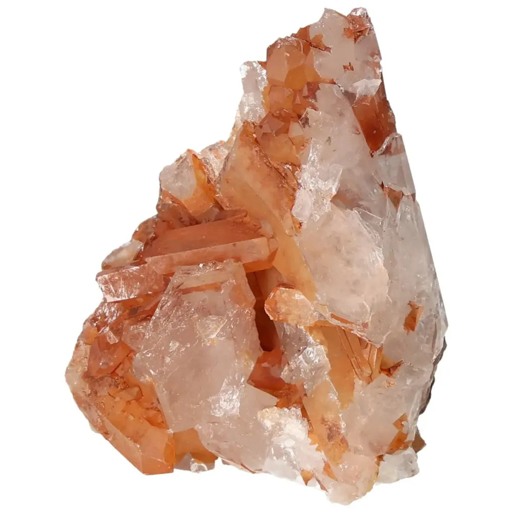 Vibrant Tangerine Quartz Point, symbolizing creativity and vitality, from Sylvia Crystals, showcasing its polished, energizing beauty.
