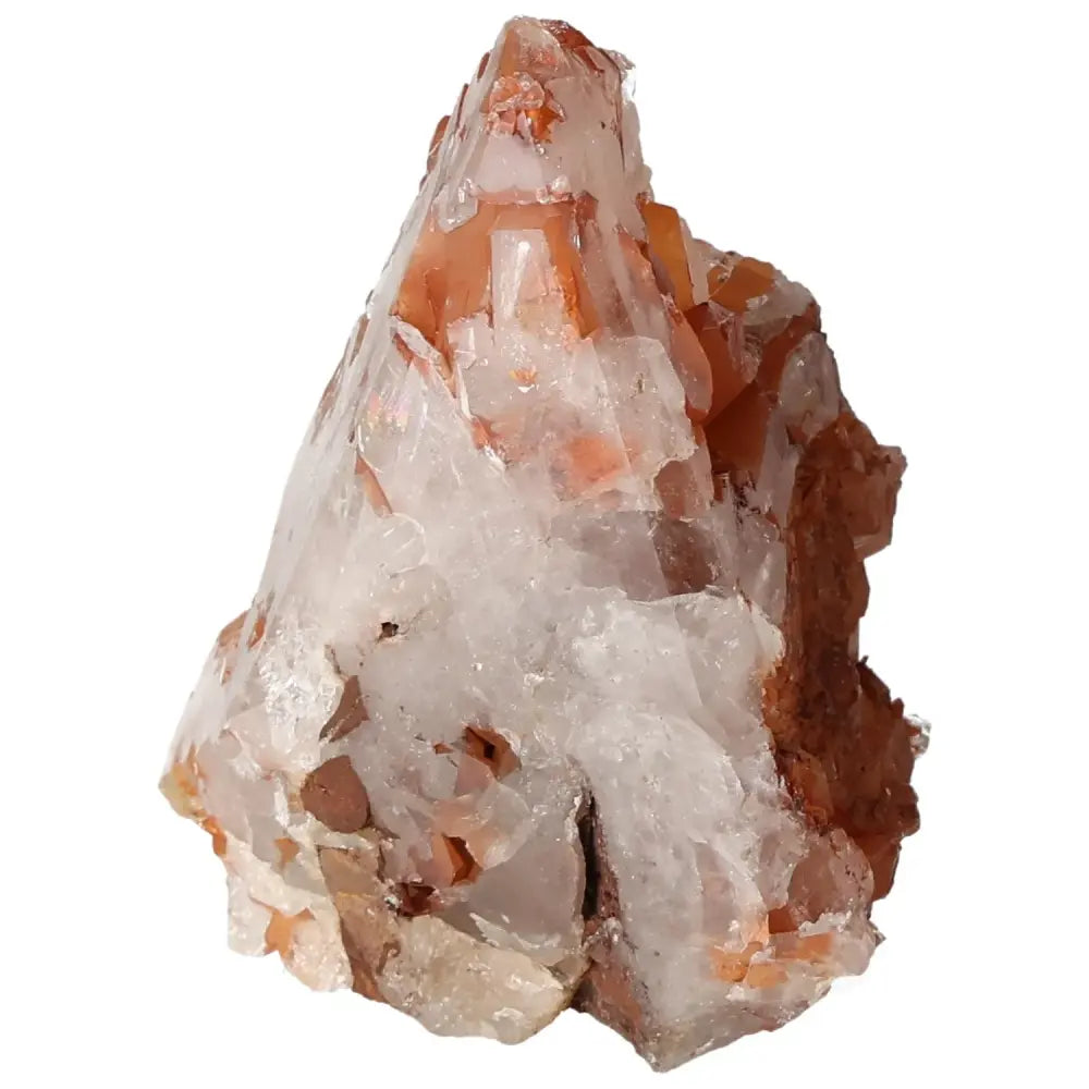 Top Polished Point Quartz Tangerine gemstone with vibrant hues, symbolizing creativity and vitality from Sylvia Crystals.