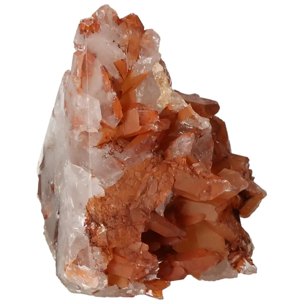 Vibrant Top Polished Point Quartz Tangerine gemstone from Sylvia Crystals, showcasing energizing tangerine hues and exquisite craftsmanship.