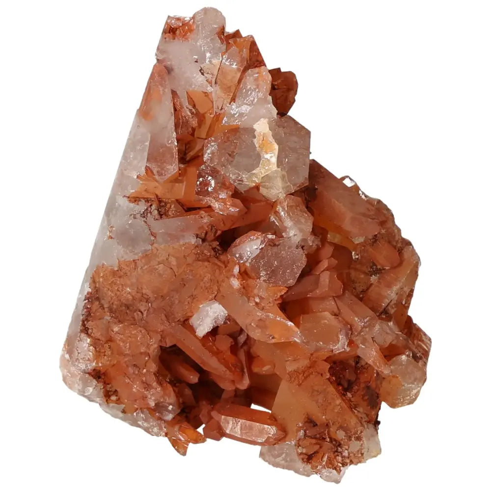 Top polished point quartz tangerine crystal from Sylvia Crystals with vibrant shades, symbolizing creativity and vitality.