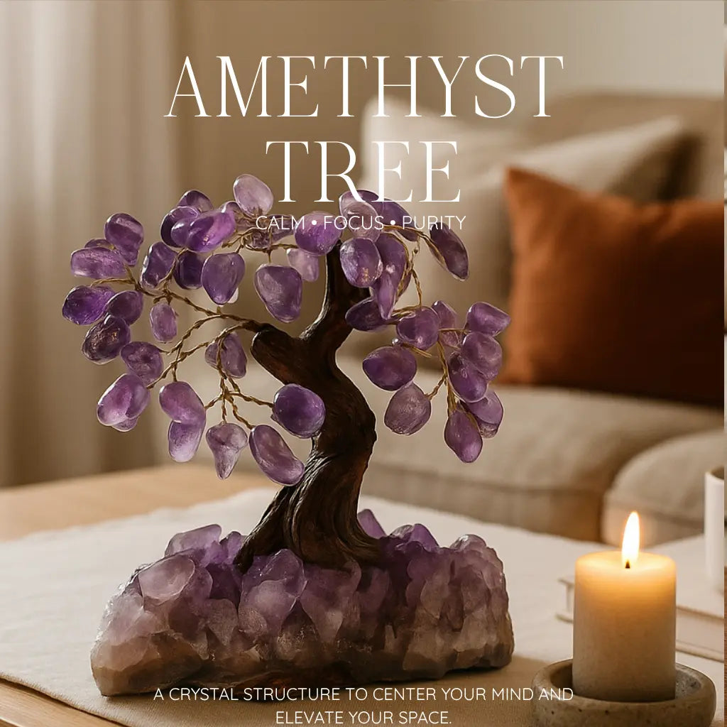 Tumbled Amethyst Tree 20cm – Polished Serenity and Spiritual Energy Sylvia Crystals Sp. z o.o.
